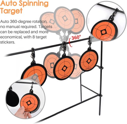 Ideagle BB Gun Targets - Heavy Metal Spinning Pellet Shooting Target for .177/.20 Caliber