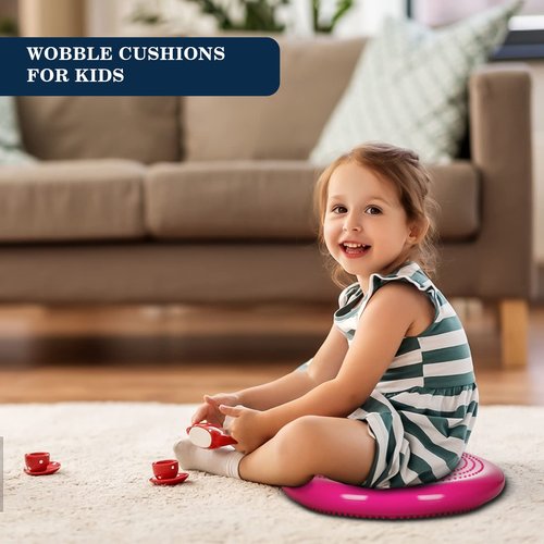 Wobble Cushion，Wiggle Seat，Balance Disc （Extra Thick 34cm/13.4in），for Balance Stability Training, Improve Sitting (Pink)