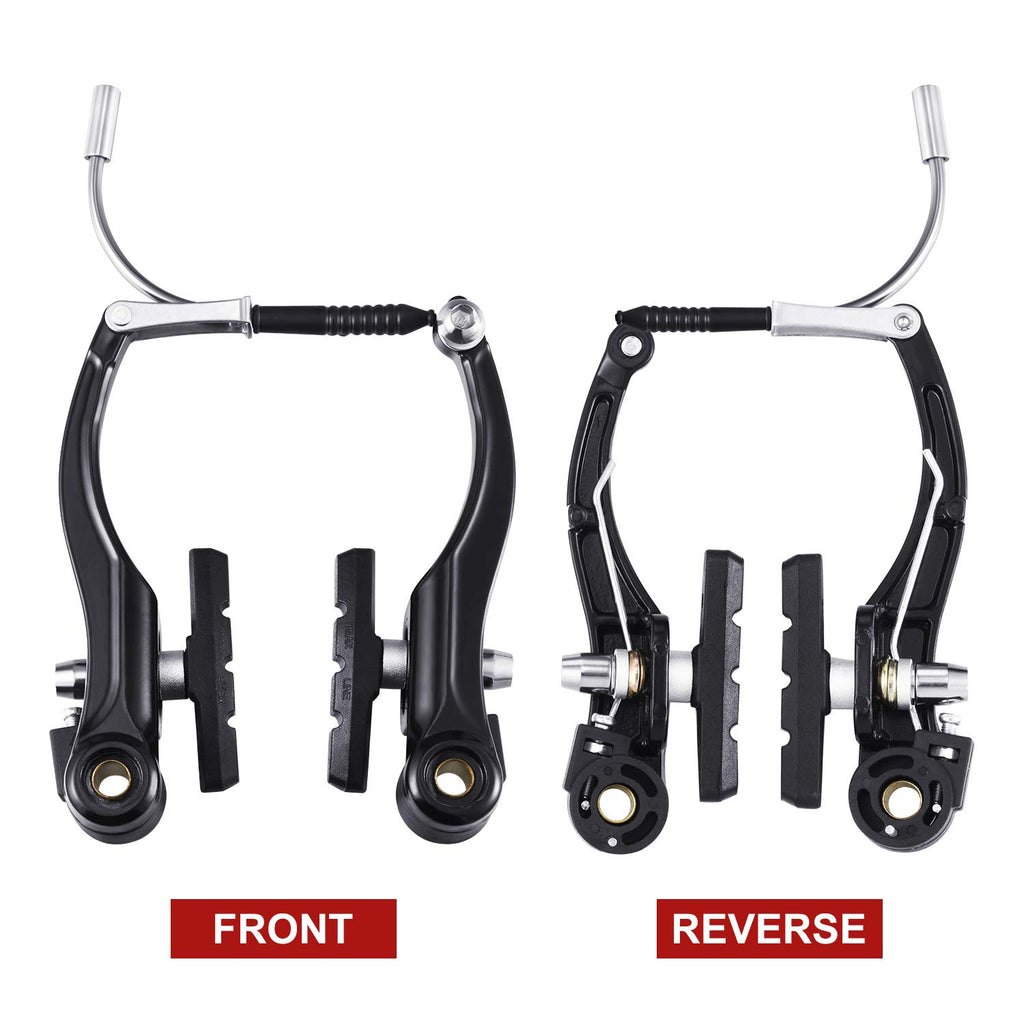 Universal Mountain Bike Brakes Set - 2 Pairs, Replacement for Most Bicycles, Includes 2 Pieces Brake Cables, Gear Shift Cable Wire, End Caps, End Ferrules(Black)