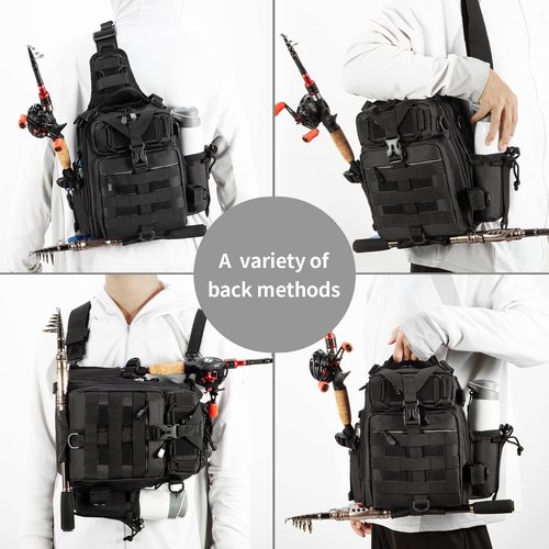 BLISSWILL Fishing Backpack - Large Water-Resistant Outdoor Tackle Bag for Anglers