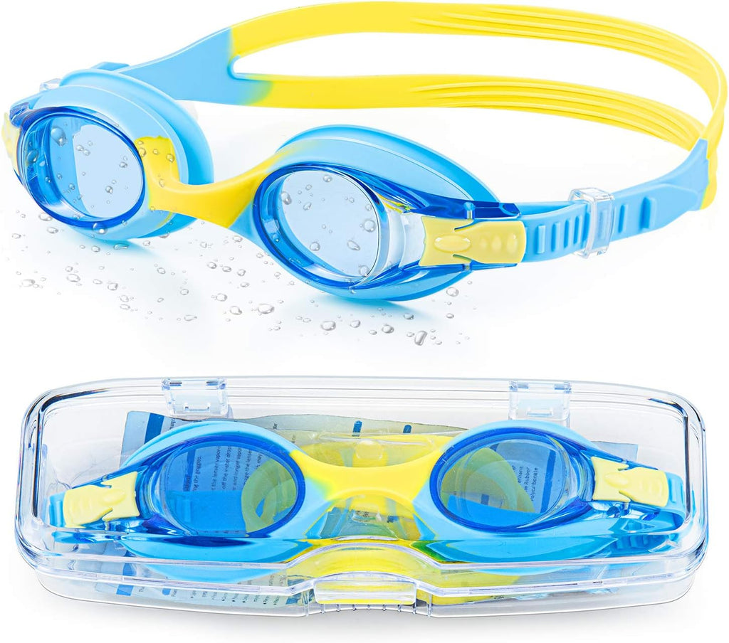 Portzon Swim Goggles for Kids - Anti-Fog, Leak-Proof Design for Clear Vision in Water