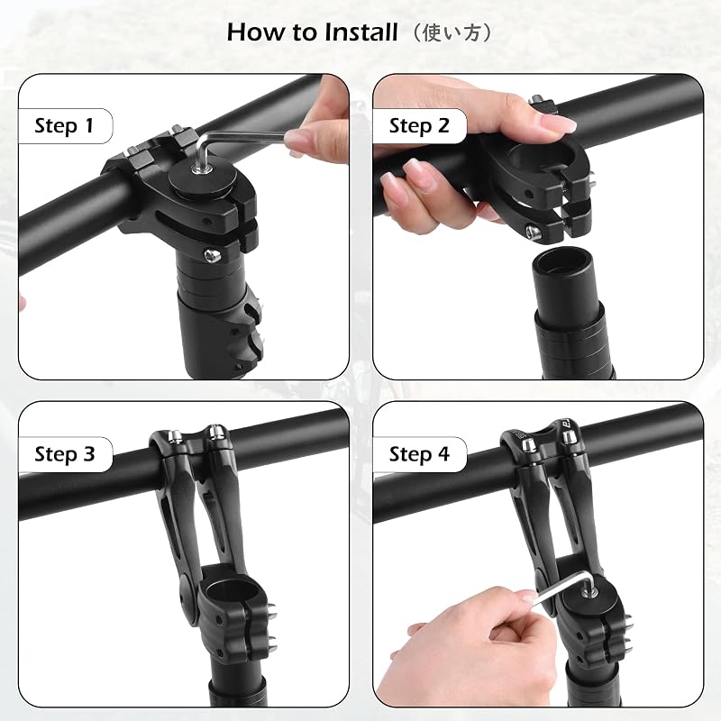 Bike Stem 25.4-31.8mm Adjustable 90/110/145mm with 85° Riser, 3D Forged Alloy - 31.8mm Bar, 28.6mm Steerer