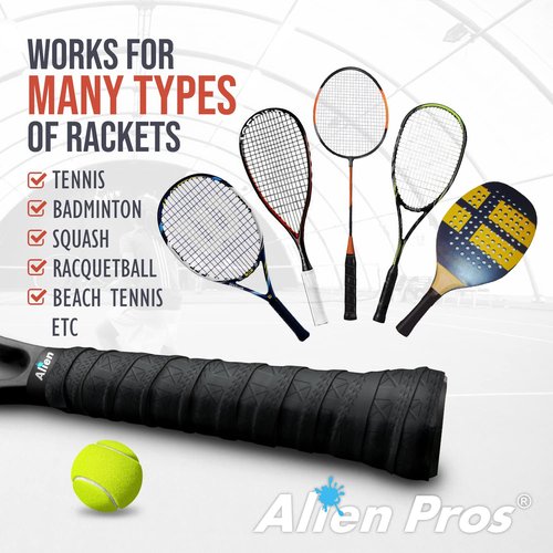 ALIEN PROS Tennis Racket Grip Tape (C-Tac) - Precut and Advanced Tac Feel Tennis Grip 4 Pack Blue - Tennis Overgrip Grip Tape Tennis Racket - Wrap Your Racquet for High Performance