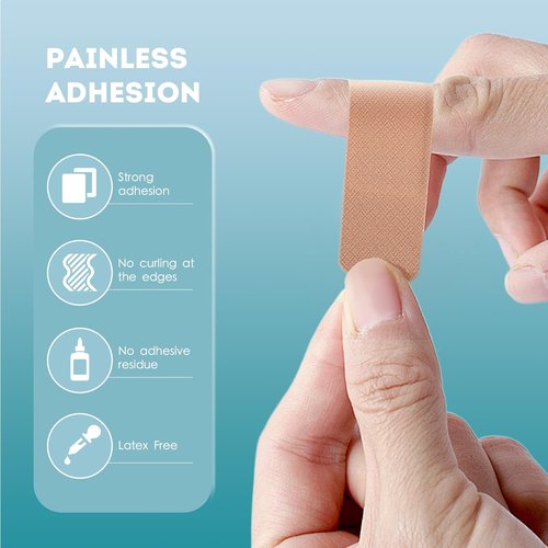 Flexible Fabric Adhesive Bandages - 100 Count Latex-Free First Aid Bandages with Non-Stick Pads for Wound Care