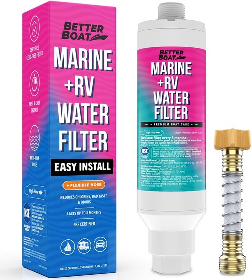 Better Boat Inline RV Water Filter - NSF Certified Marine Grade for Hoses, Campers & Gardens
