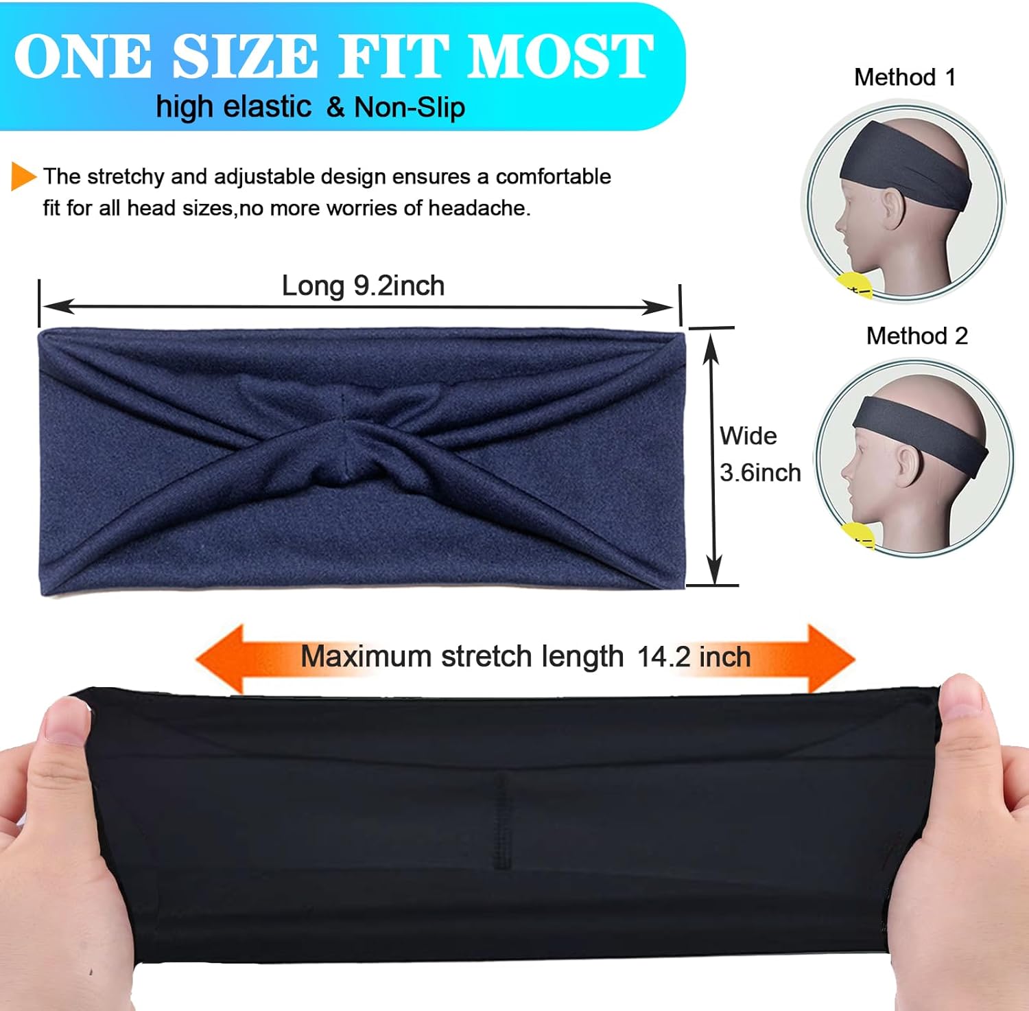 Skiennix 3-Piece Sweat Bands | Cooling Sport Headbands for Men & Women - Perfect for Workouts