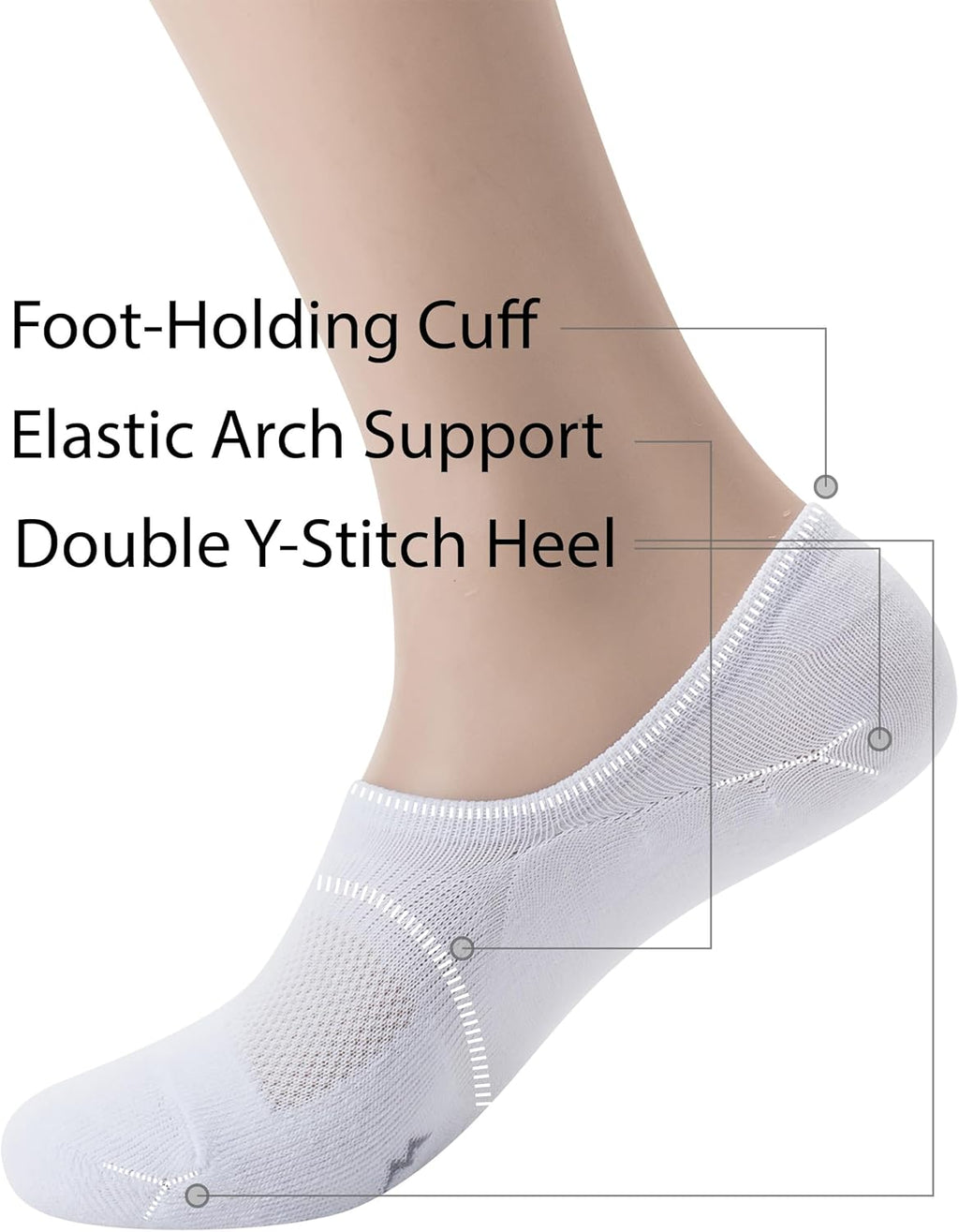Pro Mountain No Show Socks - Wide Toe Box for Bunion Relief | Unisex Cotton Cushion Footies, Size S-XL