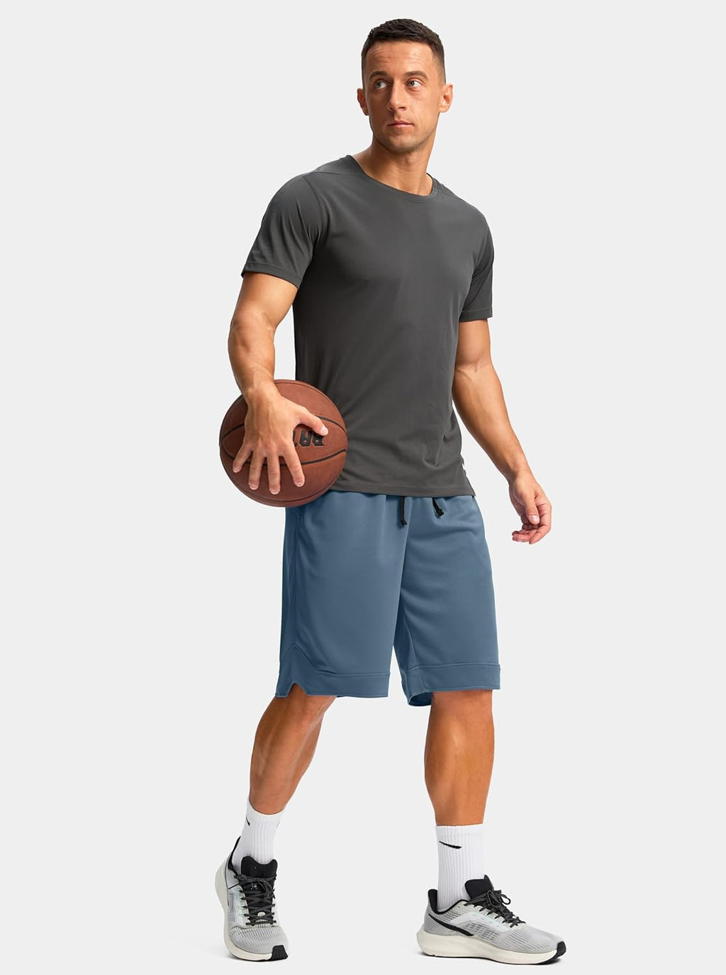 Pudolla Men's Basketball Shorts - Lightweight Quick-Dry Gym Shorts with Zipper Pockets | 11" Length