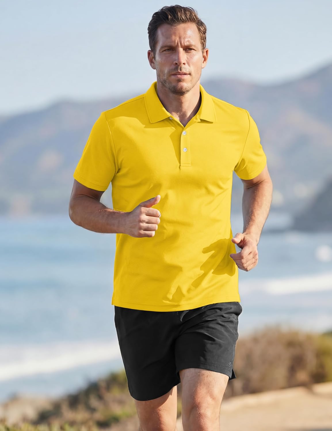 TACVASEN Men's Golf Shirt - Dry Fit Performance Polo with Collar | Short Sleeve, Comfortable Fit