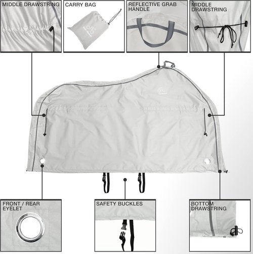 300D Bike Cover - Durable Grey Protection for Up to 3 Bikes | XXL Size