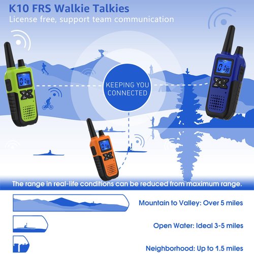 Topsung Walkie Talkies Rechargeable for Adults Long Range with Earpiece NOAA Weather Alert, Multi-purpose 2 Way Radio 4 Pack for Team Work Senior Care Kid Adventure Family Camping Hiking Skiing Cruise