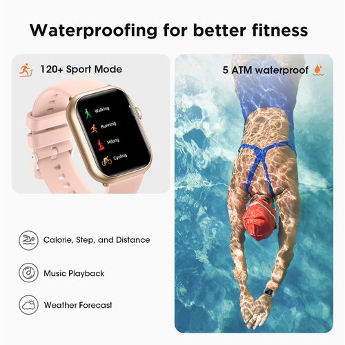 Health & Fitness Trackers for Women Men: 30 Day Battery Life Activity Tracker with Answer/Make Call Blood Pressure SpO2 Sleep Heart Rate Monitor 120+ Sports 5ATM Smart Watch for iPhone Android Reloj