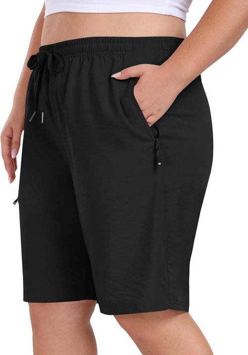 MoFiz Women's Plus Size Hiking Cargo Shorts - Quick Dry Lightweight Summer Shorts with Pockets