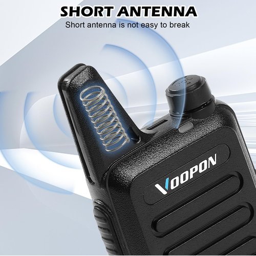 Voopon Rechargeable Walkie Talkies for Adults 22 FRS Channels Two-Way Radios with Earpieces Long Range VOX Mini Transceivers for Business Company USB Charger for Camping Hiking Church Shop (10 Pack)