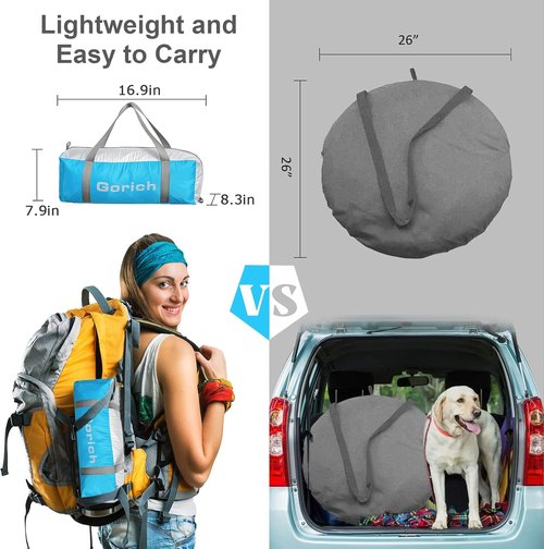 Gorich Beach Tent - Portable Sun Shelter for 3-10 People | UPF 50+ UV Protection & Easy Setup