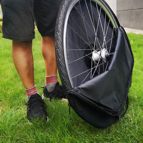 JEELAD Bike Wheel Bag Bicycle Wheelset Bag 26" 27.5" 29" Bike Bicycle Soft Wheel Carrying Mountain Bike Road Bike Cases for Travel Shipping (Black-1 pack, 29inches)
