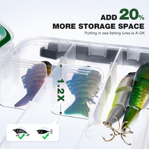 Ghosthorn Fishing Tackle Box - Waterproof Organizer with Removable Dividers | 2 Pack (3600 Size)
