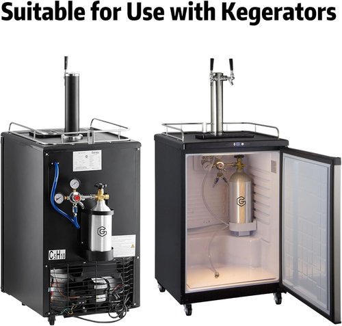 CO2 Tank - 2.5lb Aluminum Gas Cylinder | DOT Approved with CGA 320 Valve for Kegerators