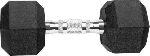 Hex Dumbbells Rubber Coated Cast Iron Hex Black Dumbbell Free Weights for Exercises 17.5 Pounds/Pair