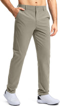 Pudolla Men's Golf Pants - Lightweight Quick-Dry Casual Slacks with Pockets | Stretch Comfort in 30"/32"/34" Sizes