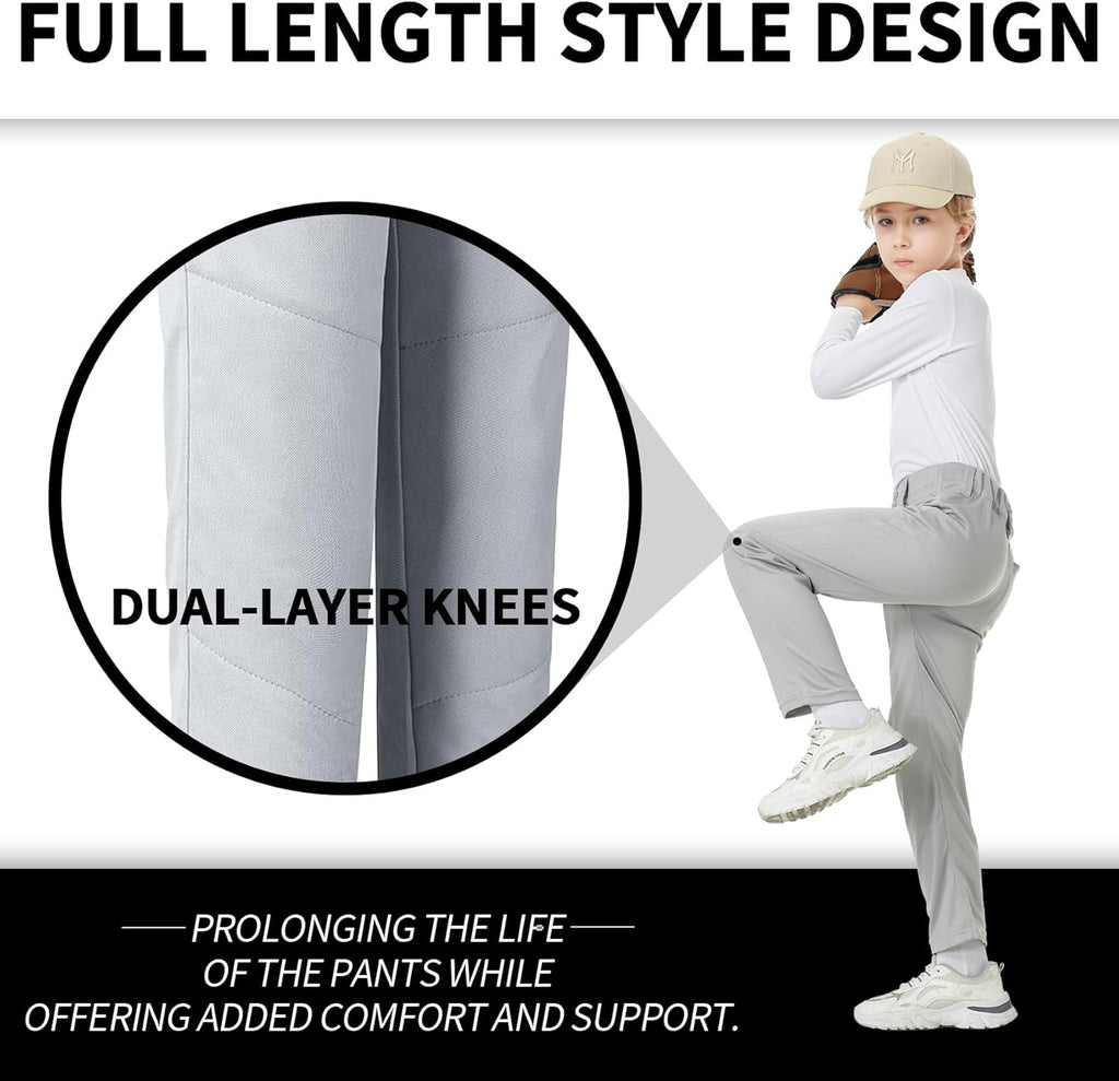 QBK Toddler Boys Baseball Pants | Softball Pants for Girls | Sizes 2T to 17 Years