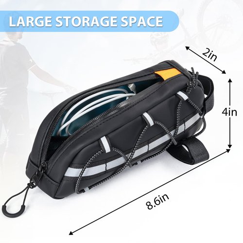 GMAK Top Tube Bike Bag, Bike/Bicycle Phone Front Frame Bags, Cycling Pouch, Bike Accessories Triangle Bag for Men Compatible with Phone Under 6.8'' (iPhone 16/15/14 Pro, Plus, Pro Max)