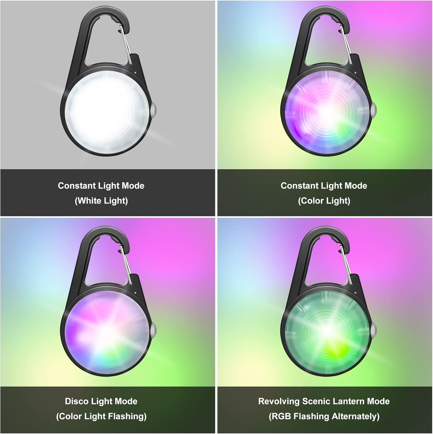 Skiennix Dog Collar Light - Rechargeable LED Night Walking Accessory | 4 Modes, IP68 Waterproof - 2 Pack (Black)