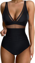 SUUKSESS Women’s High Waisted Mesh Tummy Control Swimsuit - Push Up Design, Sexy Fit