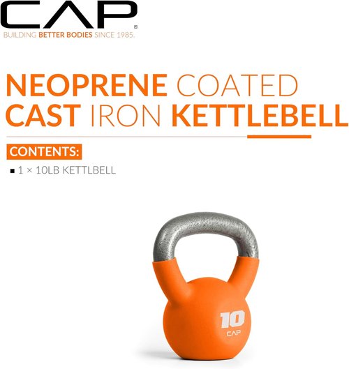 CAP Barbell Cast Iron Kettlebell - Durable Coated Design, Available in Multiple Weight Options