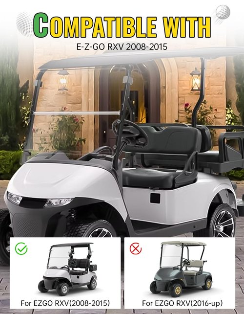 CYOOYC Scuff Guard Plastic Pad Compatible with EZGO RXV Golf Cart 2008-2015 Accessories, Rear Side Guard Panel for EZGO RXV 2008-2015, Replace #601864#604865#601865, 2PCS Driver Passenger Side