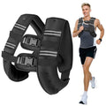Wolliwa 8lb/12lb/16lb/20Lb Weighted Vest for Woman Men with Reflective Stripe, Size Adjustable Strength Training Weighted Vest for Walk Running Jogging (Black-12 lb)
