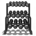 VOPEAK 1100LB Capacity Dumbbell Rack - 3-Tier Heavy Duty Weight Rack & Dumbbell Stand for Home Gym, Adjustable Storage Organizer for Dumbbells, Kettlebells, Space-Saving Weight Stand-(Rack Only)