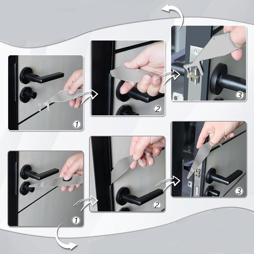 TIDENBR 3Pcs Professional Stainless Steel Firefighter Tool Set - Includes Multi-Functional Hand Lever with Comfort Grip, Precision Single-Hook and Double-Hook Tools with Integrated Ruler Scales