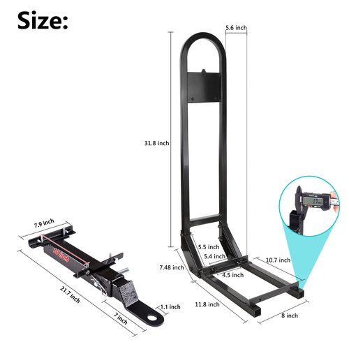 10L0L Golf Cart Rear Seat Safety Grab Bar & Trailer Hitch with Receiver Universal Fits Yamaha,Club Car, EZGO,Street Legal Heavy Duty Grab Bar w/Triangle Safety Sign