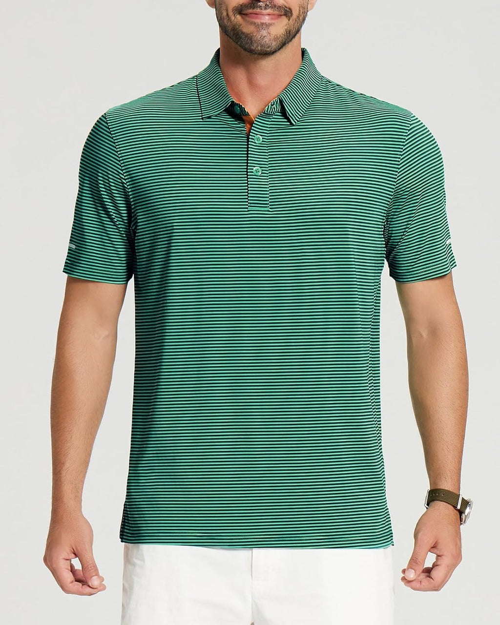 Skiennix Men's Golf Polo Shirt - Moisture-Wicking, High-Performance, Short Sleeve, Striped Design