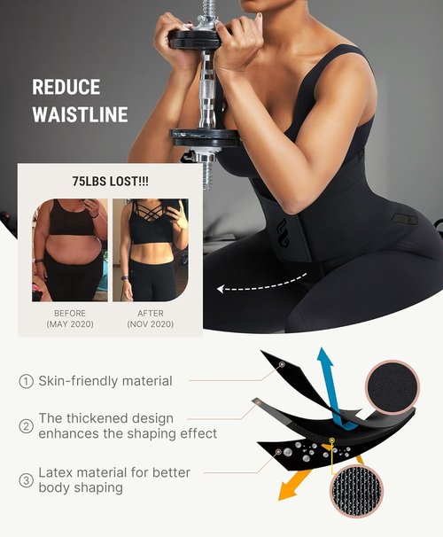 FeelinGirl Waist Trainer Belt - Tummy Control Ab Trimmer for Men & Women | Adjustable Size