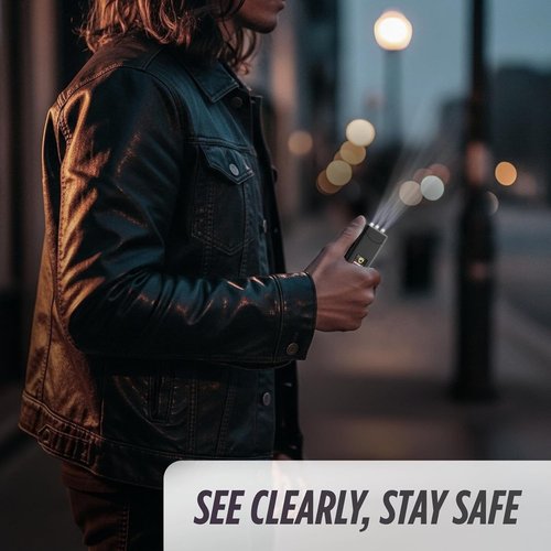 Guard Dog Security Mini Stun Gun Flashlight - Rechargeable Self Defense Keychain | High Voltage Safety Device