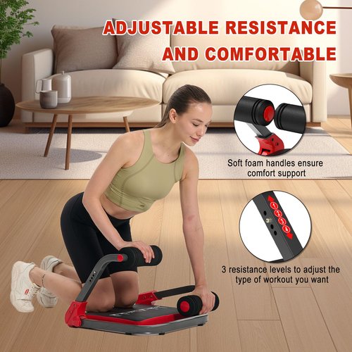 HOTSWEAT Ab Machine, Sit Up Exercise Equipment, Ab Workout Equipment with 3 Adjustable Resistance, Ab Trainer for Stomach Workout with 330 LBS Weight Capacity, Foldable Ab Crunch Machine for Home Gym