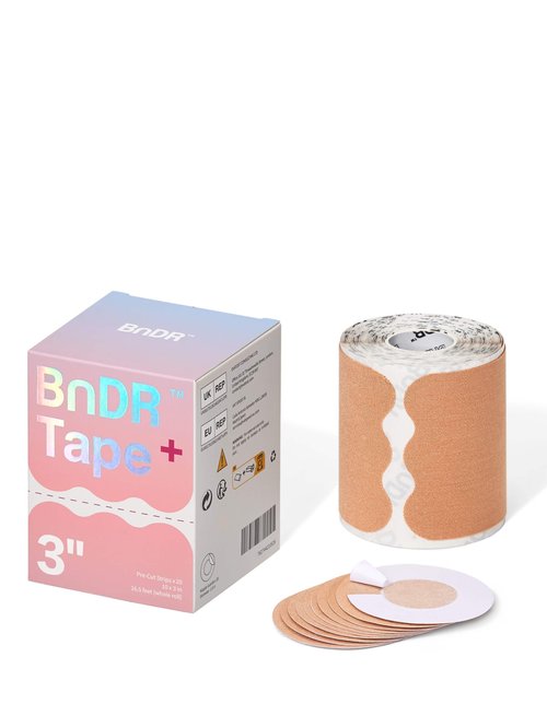 Precut BnDR Tape with Nipple Covers, Extra Wide Chest Binding Tape for FTM Transgender, 3 Inch x 20 pcs