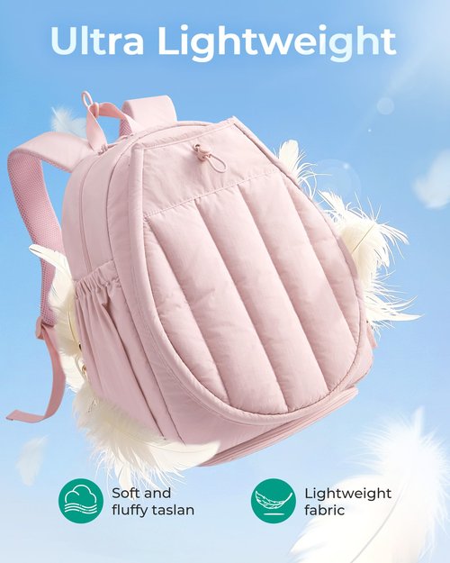 BAGSMART Tennis Gym Bag for Women, Tennis Backpack Holds 2 Rackets with Shoe Compartment, 15.6" Laptop Gym Backpacks for Court, Off-work, Everyday & Overnight Weekend, Tennis Backpack/Beige