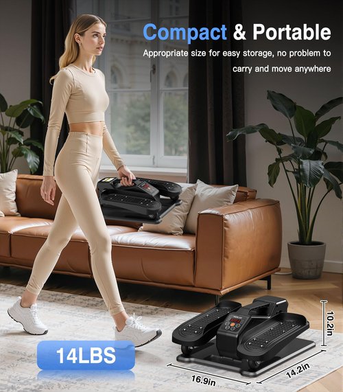 Under Desk Elliptical Machine, Portable Electric Elliptical Exercise Equipment with 12 Adjustable & 3 Automatic Speeds, Ellipse Leg Pedal Exerciser While Sitting for Seniors, Adults