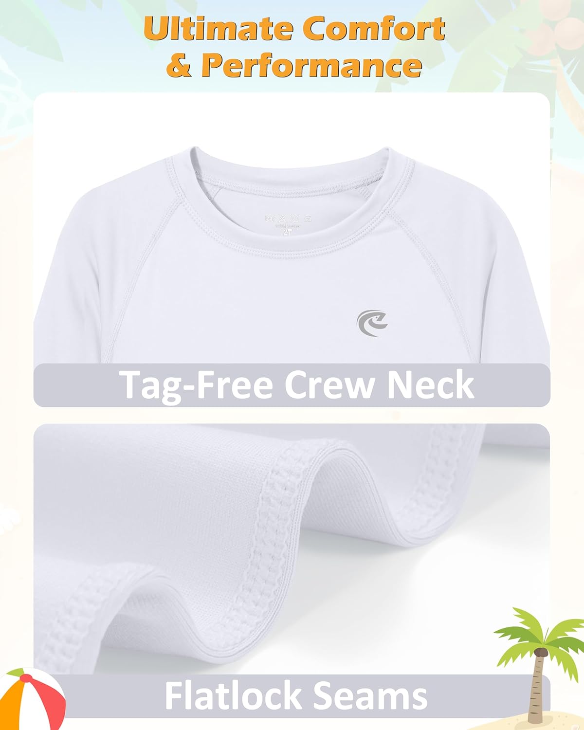 Skiennix Boys UPF 50+ Swim Shirt - Long Sleeve UV Sun Protection Rash Guard | Youth SPF Water Shirt