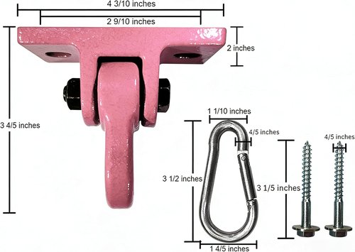 ABUSA Heavy Duty Swing Hangers - 5000 lb Capacity for Playground & Yoga Seats | 4 Pack with Screws & Bolts