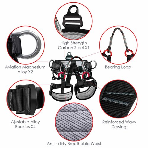 HandAcc Climbing belts, Thicken Professional Large Size Safety Seat Belts for Tree Climbing, Rescuing Work, Rappelling