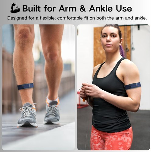 ESeekGo Nylon Bicep Bands Compatible for Polar Loop (2025) / Visible Armband 2.0 Straps, Hook & Loop Soft Weave Stretchy Breathable Replacement Sport Arm/Ankle Wristbands with Buckle-No Tracker