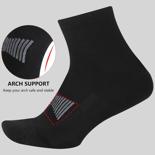 RTZAT 3 Pairs Merino Wool Socks for Men Business Casual Wool Ankle Thin Hiking Running Athletic Compression Thermal Support Warm Breathable Cushioned No-Show Low Cut Sock - black Large