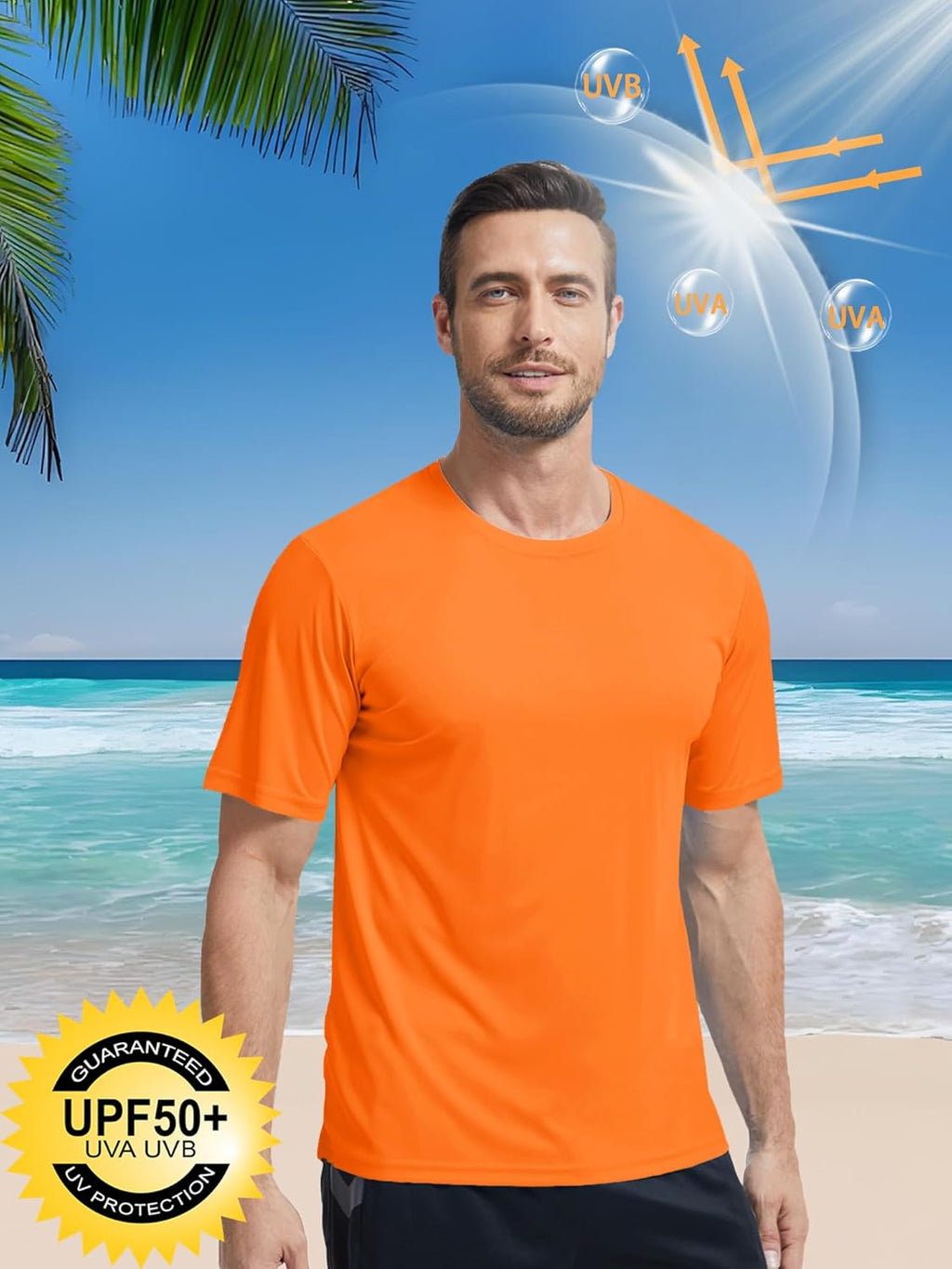 Skiennix Men's Short Sleeve T-Shirt - UPF 50+ Quick Dry Rash Guard for Athletic Activities | UV Sun Protection