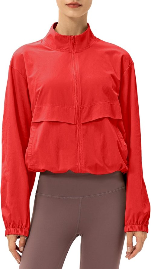 Locachy Women's Athletic Jacket - Lightweight Zip-Up Design for Windproof Sun Protection | Outdoor Workout
