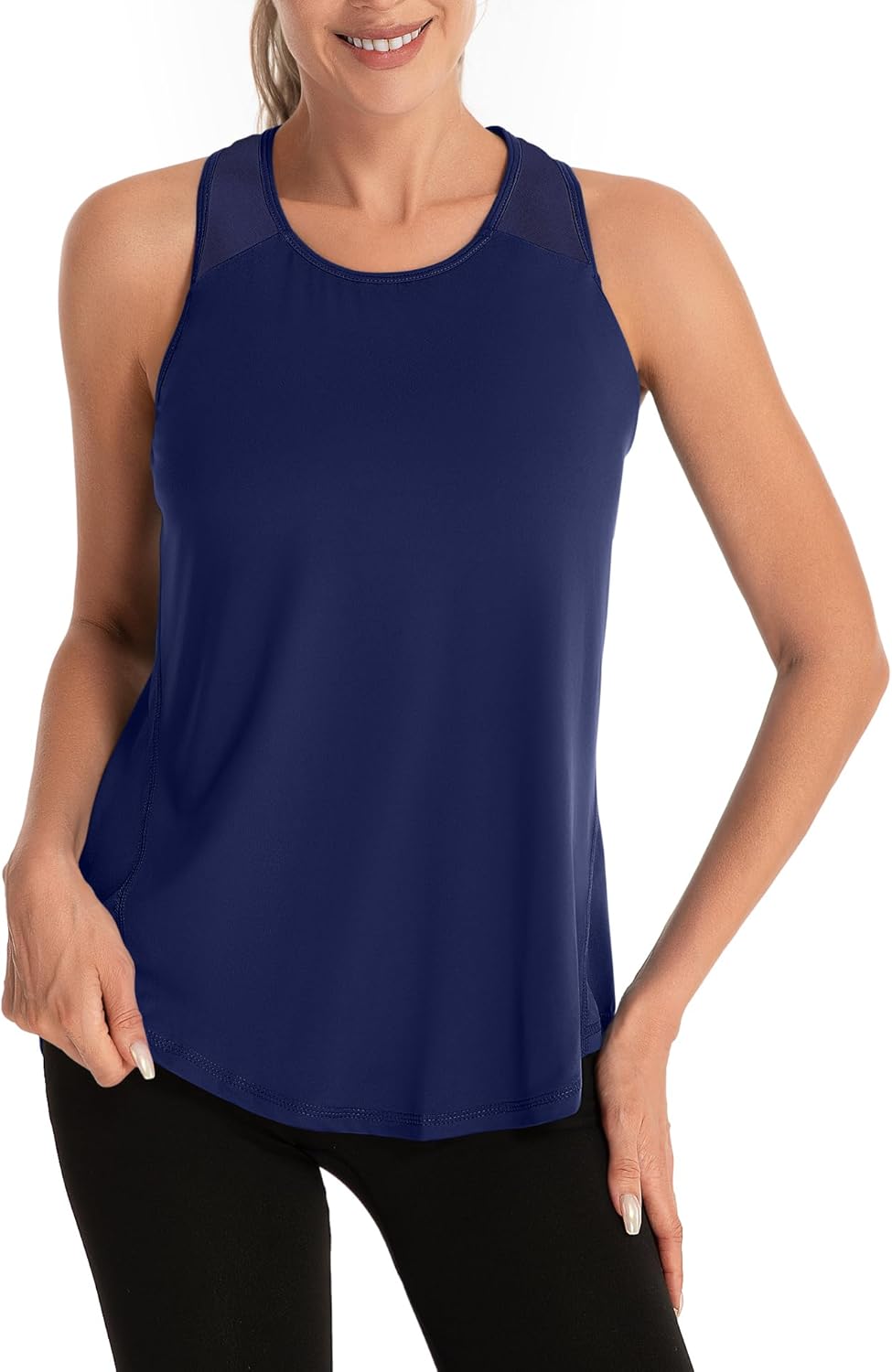Aeuui Women's Racerback Tank Tops - Mesh Yoga Shirts for Athletic Performance | Sleeveless Gym Wear
