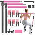 Lazolloa Pilates Bar Kit with Resistance Bands, Portable Pilates Bar for Home Gym Yoga & Full Body Workouts, Pilates Equipment for Women, Fitness Set for Strength Stretching Flexibility Training